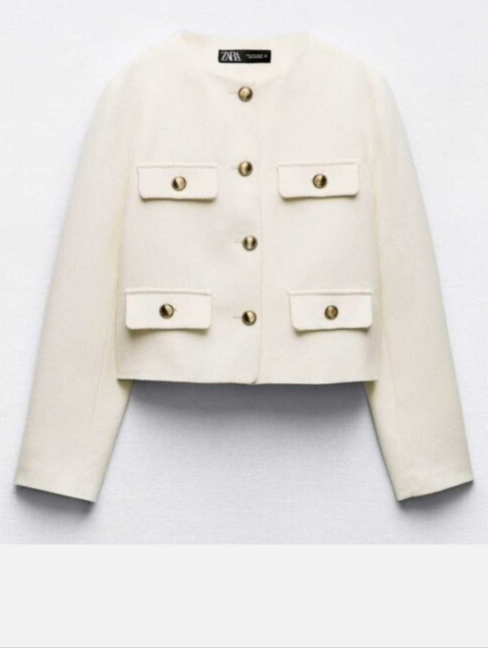 Zara Cropped Button-Front Jacket - Picture 10 of 16